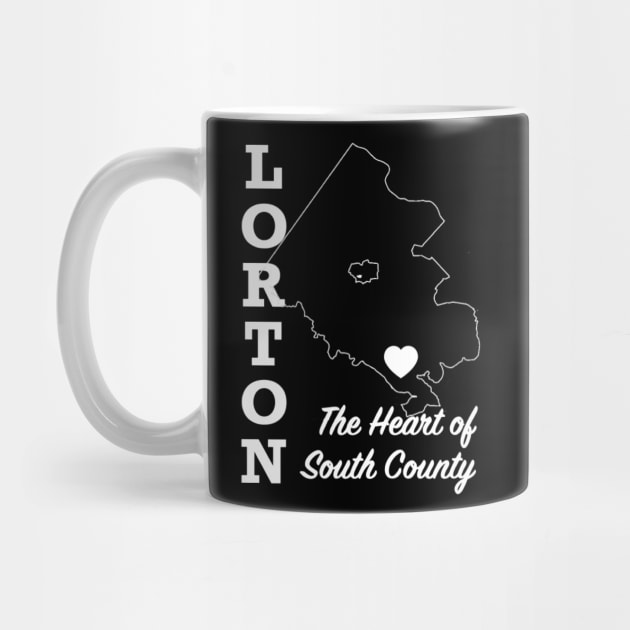 Lorton, Heart on the Map - White by Swift Art